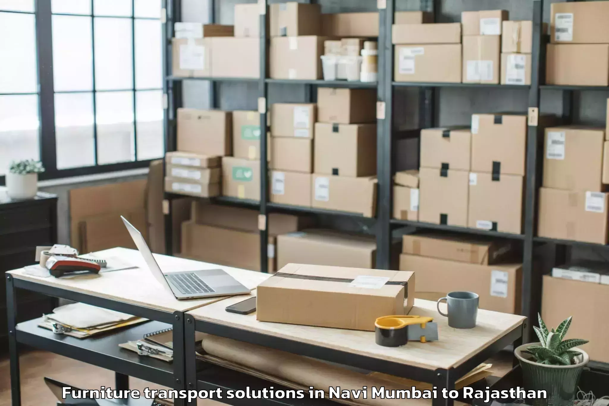 Get Navi Mumbai to Bhilwara Furniture Transport Solutions